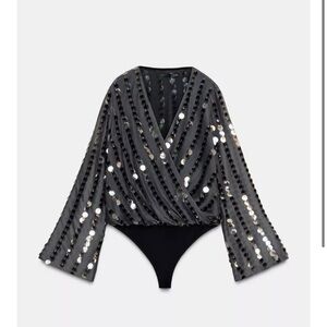 Zara Sequin Wrap Top